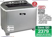 Defy 9kg Metallic Twin Tub Washing Machine DTT165