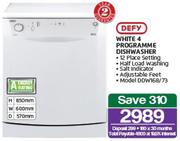Defy White 4 Programme Dishwasher DDW168/73