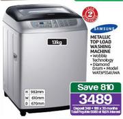 Samsung 13kg Metallic Top Load Washing Machine WA13F554UWA
