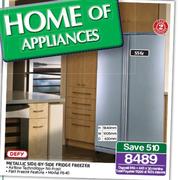 Defy Metallic 556L Side-By-Side Fridge Freezeer F640