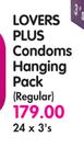 Lovers Plus Condoms Hanging Pack(Regular)-24x3's