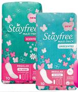 Stayfree Maxi Pads(Wings,No Wings,Scented,Unsented)-4x10's