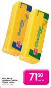 First Value Gouda or Cheddar Cheese Loaves-+-1.25 or 2.25kg-Per Kg