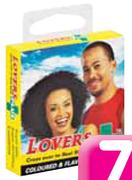 Lovers Plus Condoms Hanging Pack (Coloured & Flavoured)-3's Per Pack