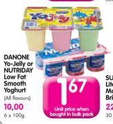 Danone Yo-Jelly Or Nutriday Low fat Smooth Yoghurt(All Flavours)-100g Each