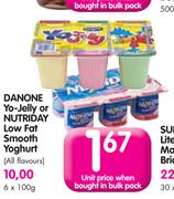 Danone Yo-Jelly Or Nutriday Low fat Smooth Yoghurt(All Flavours)-6 x 100g
