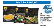 Frozen Corn/Mix Vegetables/Country Mix & Green Beans-3 x 2Kg