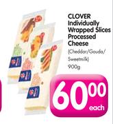 Clover Individually Wrapped Slices Processed Cheese(Cheddar/Gouda/Sweetmilk)-900g Each