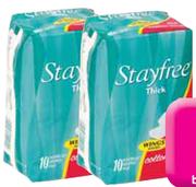 Stayfree Channels With/Without Wings Scented/Unscented-4x10's