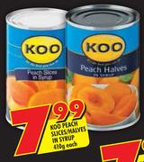 Koo Peach Slices/Halves In Syrup-410g Each