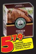 Robertsons Chicken/Steak & Chops/Barbeque Brown Box Spice Refill-35g Each
