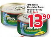 John West Shredded Tuna In Oil Or Brine-170g