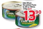  John West Shredded Tuna In Oil Or Brine-170g Each