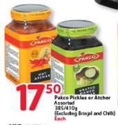 Pakco Pickles Or Atchar Assorted- 385/410g Each