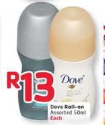 Dove Roll-On Assorted- 50ml Each