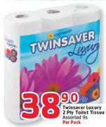 Twinsaver Luxury 2 Ply Toilet Tissue Assorted-9s Per Pack