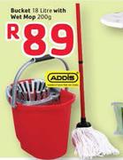 Addis Bucket 18Ltr With Wet Mop-200g
