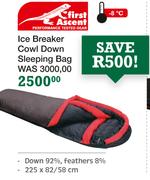 First Ascent Ice Breaker Cowl Down Sleeping Bag