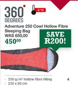 360 Degrees Adventure 250 Cowl Hollow Fibre Sleeping Bag