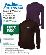 Capestorm Men's & Women's Puffadder Fleece Tops Mid Layer-Each