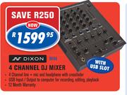 Dixon 4 Channel DJ Mixer MIX4