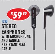Dixon Stereo Earphones With Microphone And Tangle Resistant Flat Cable T230