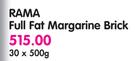 Rama Full Fat Margarine Brick-30x500g