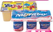 Yo-Jelly Or Nutriday Yoghurt Smooth(All Flavours)-6x100g