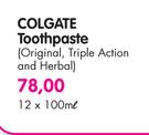 Colgate Toothpaste(Original Triple Action And Herbal)-12x100ml