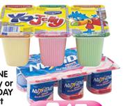 Danone Yo Jelly Or Nutriday Low Fat Smooth Yoghurt(All Flavours)-6x100g