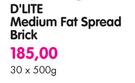 D'Lite Medium Fat Spread Brick-30 x 500gm