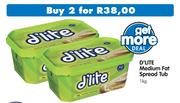 D'Lite Medium Fat Spread Tub-2 x 1kg