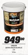 Urban Satin Sheen Acrylic White-20ltr 