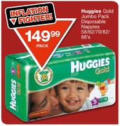 Huggies Gold Jumbo Pack Disposable Nappies 58/62/70/82/88's