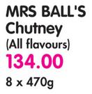 Mrs Ball's Chutney(All Flavours)-8x470g