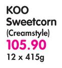 Koo Sweetcorn(Creamstyle)-12x415g