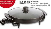 Platinum Non-Stick Oval/Round Frying Pan with Glass Lid