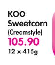 Koo Sweetcorn(Creamstyle)-12x415g