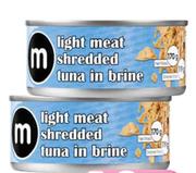 M Shredded Tuna In Brine-6x170g