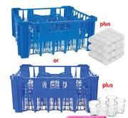 Hiball Glasses In Crate+ 3 Free Dishcloths-30's
