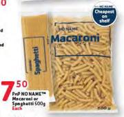 PnP No Name Macaroni/Spaghetti- 500g Each