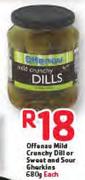 Offenau Mild Crunchy Dill Or Sweet & Sour Gherkins - 680g