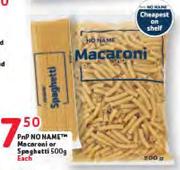 PnP No Name Macroni or Spaghetti-500gm Each
