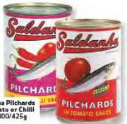 Saldanha Pilchards In Tomato Or Chilli Sauce-400/425g Each