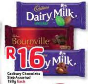Cadbury Chocolate Slab Assorted-180g Each