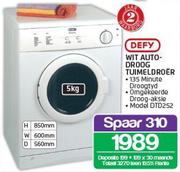 Defy 5kg Auto-Droog Tuimeldroer DTD252