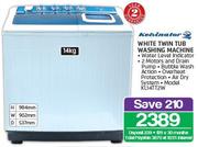 Kelvinator 14kg White Twin Tub Washing Machine KL14TT2W