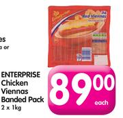 Enterprise Chicken Viennas Banded Pack-2 x kg