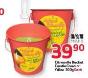 Citronalila Bucket Candla Green Or Yellow-300g Each