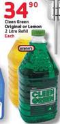 Cleen Green Original Or Lemon 2 Litre Refill Each